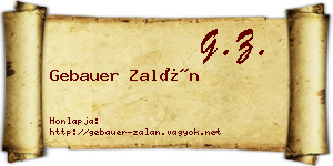 Gebauer Zalán névjegykártya